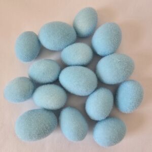 15 Flocked Decorative Easter Eggs / Spring Decor Bowl Filler